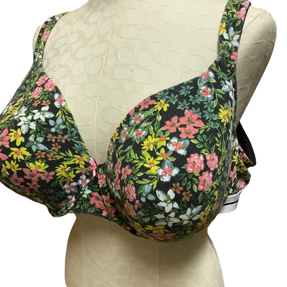 Cacique Lightly Lined Full Coverage Bra Size 48D Tropical Print - Picture 6 of 12